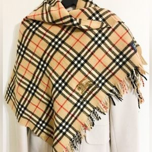Authentic 1990’s Vintage Burberry shawl/ scarf pure wool